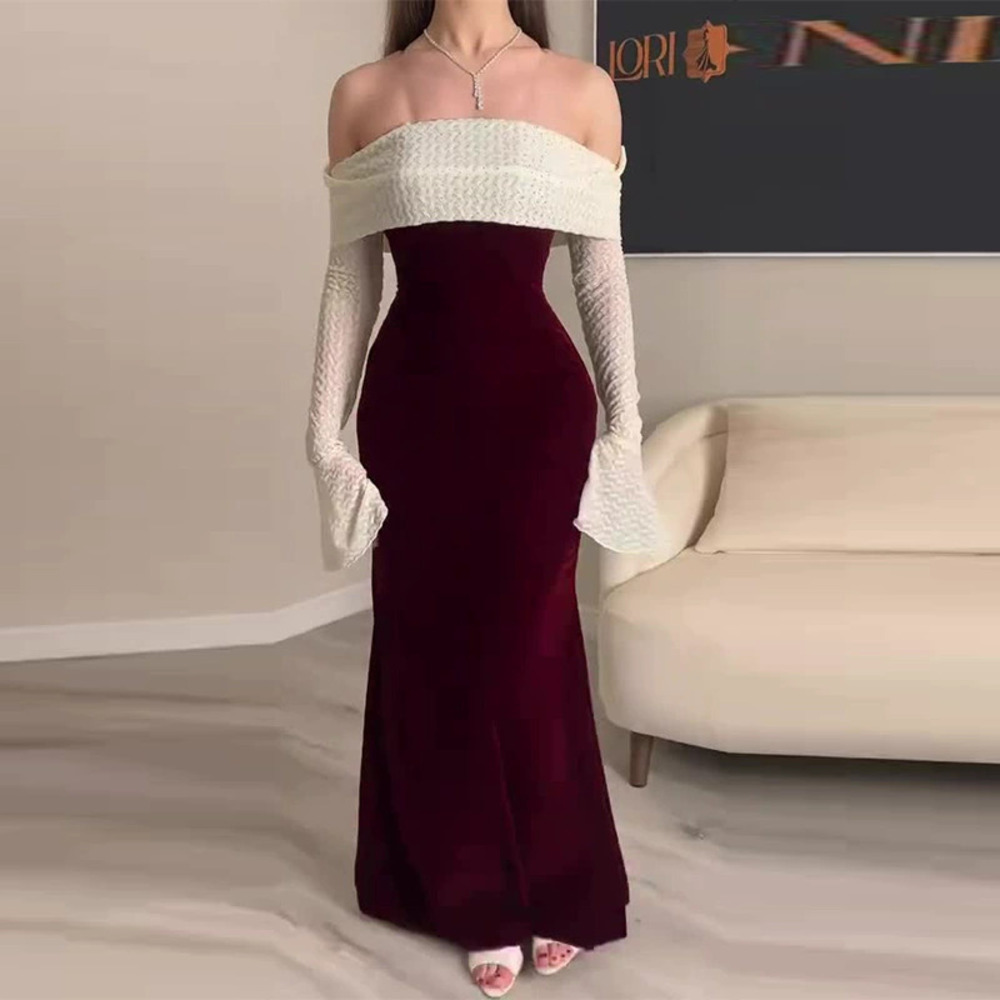 Forever 21 Summer Off-Shoulder Fitted Waist Bodycon Elegant Maxi Dress